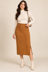 M&Co Women Ribbed Knit Midi Skirt