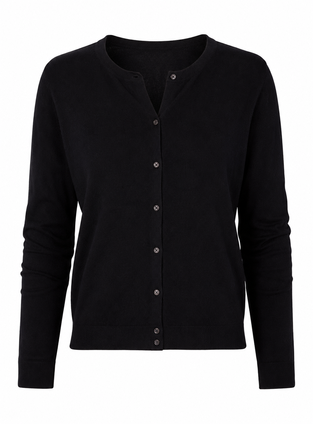 M&S black button-front cardigan for women in UK Size M. A timeless long-sleeve knit perfect for office, formal and smart-casual outfits.