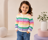 M&S Girls Multicolour Striped Knitted Cardigan