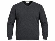 original M&S men’s charcoal V-neck knit jumper in UK Size 3XL. A comfortable plus-size sweater ideal for casual and smart winter wear.
