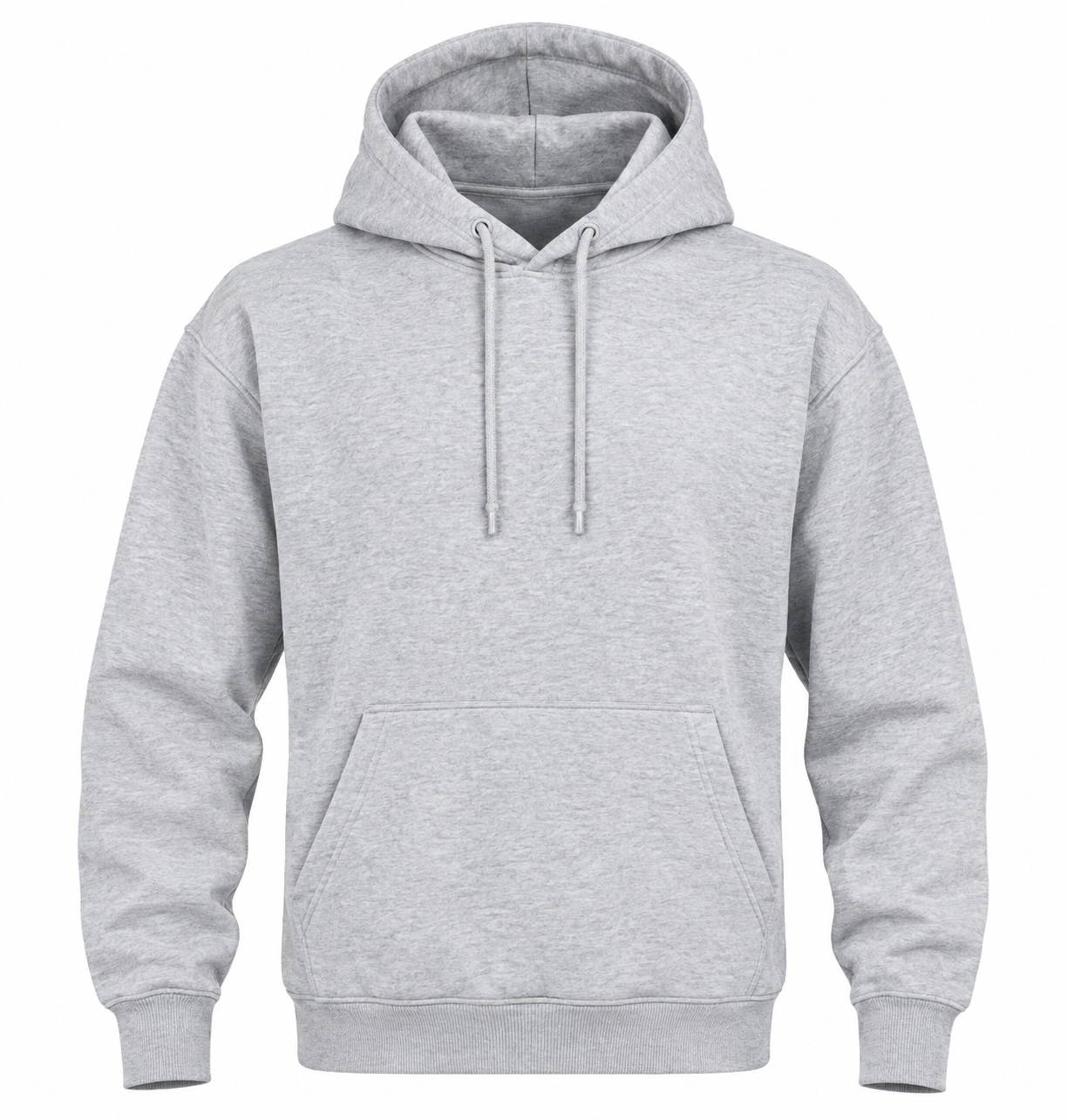 M&S Men’s Light Grey Pullover Hoodie in UK Size M. Classic casual design with hood, drawstrings, kangaroo pocket and ribbed cuffs. ★★★★☆