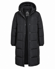 M&S Men's Black Long Hooded Puffer Jacket