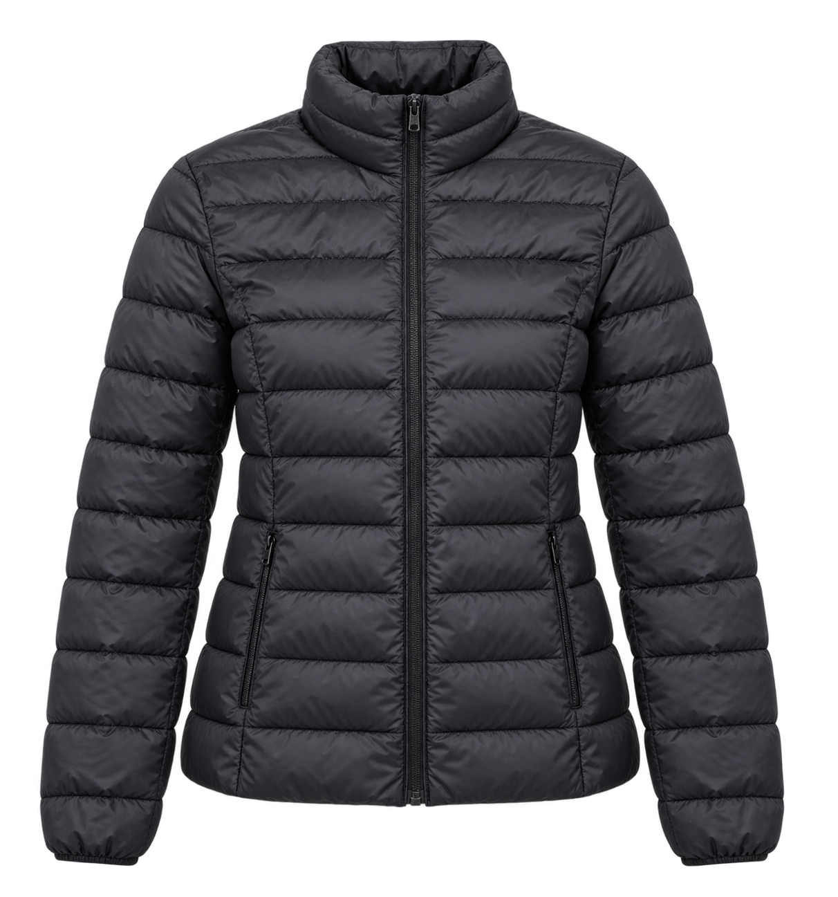  M&S women’s black puffer jacket in UK Size XS. A lightweight quilted winter jacket with full zip and high collar for stylish everyday wear.