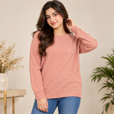 M&S Women Dusty Pink Ribbed Knit Jumper