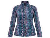  this M&S women’s navy multicolour printed zip-up fleece jacket in UK size L. Stylish, warm and perfect for everyday layering.