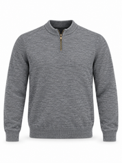  M&S women’s grey marl quarter-zip jumper in UK XL, featuring long sleeves, a ribbed collar and gold-tone zip for easy everyday styling.