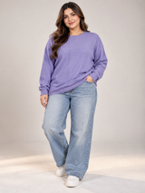 Marks & Spencer Women Lavender Purple Crew Neck Knitted Jumper