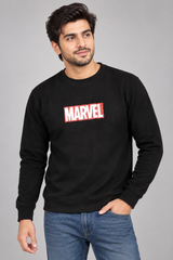 MARVEL Men Black Logo Sweatshirt