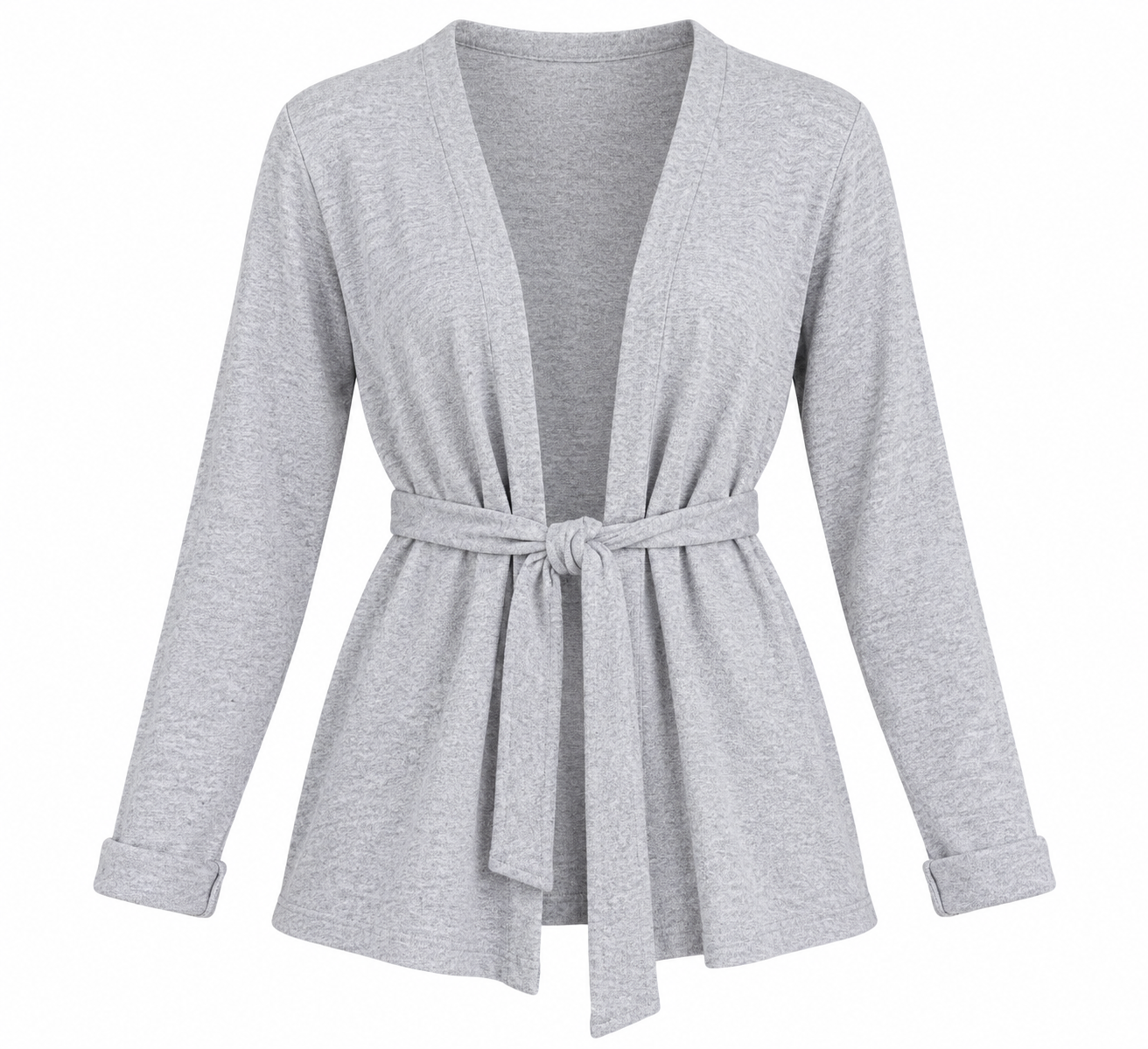 MATERNITY women’s grey open-front tie-waist cardigan in UK Size M. Soft, comfortable and stylish maternity layering wear for everyday outfits.