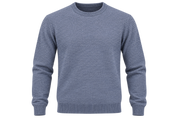  Matinique men’s blue grey textured crew neck jumper in UK Size L. A stylish long-sleeve knit sweater ideal for casual and smart-casual wear.