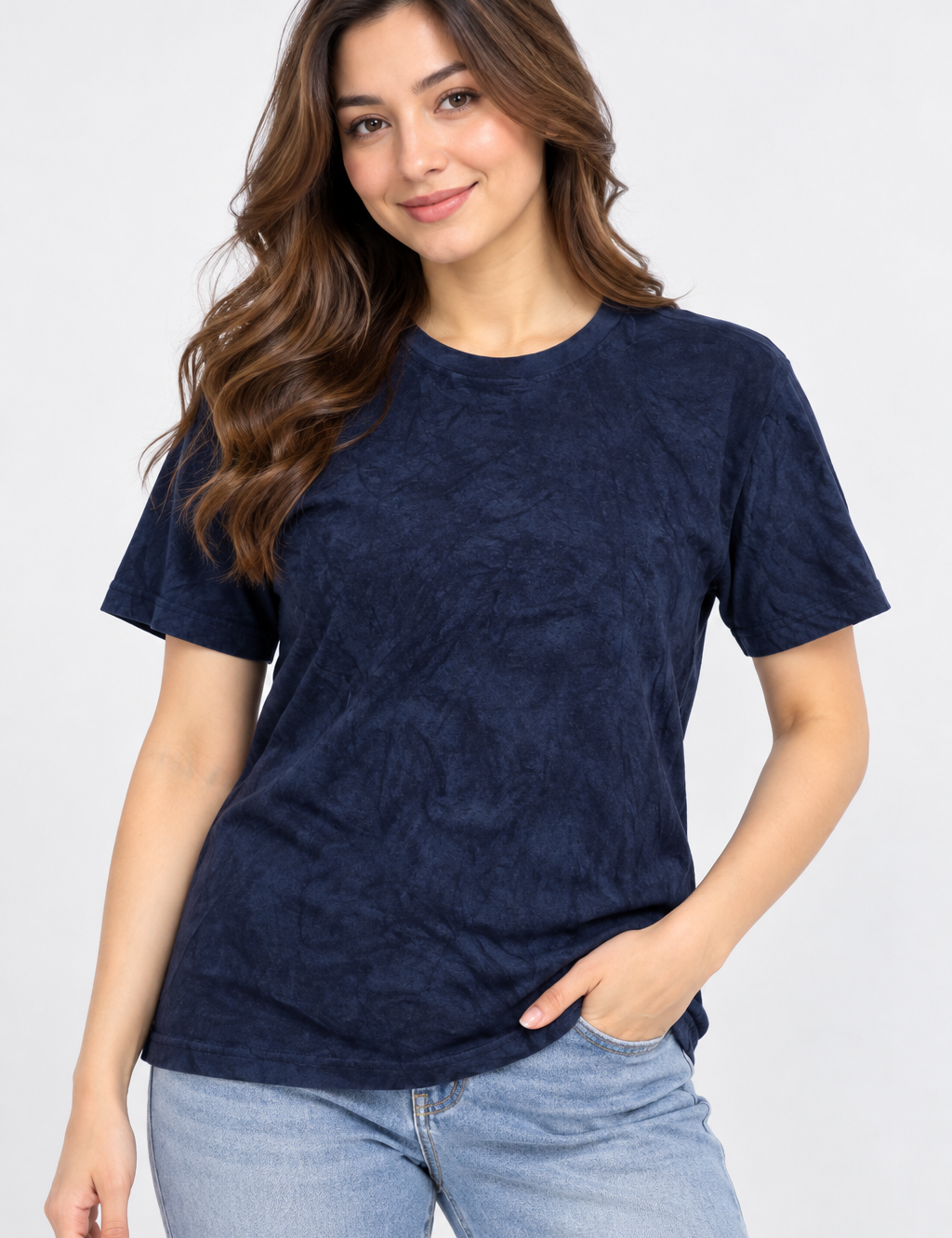  Melka Women’s Navy Textured T-Shirt in UK Size XL. Stylish short-sleeve crew neck top in 4-star very good condition. Original UK fashion.