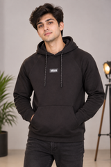 MEN Men Black Pullover Hoodie