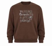 stylish men’s brown graphic crewneck sweatshirt featuring a reflective silver coffee-inspired print, ribbed cuffs and a comfortable casual fit. Perfect for everyday and weekend wear.