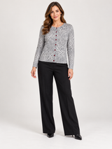 Miss Selfridge Grey Leopard Print Button-Up Cardigan