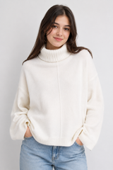 MISS SELFRIDGE Ivory Turtleneck Knit Jumper