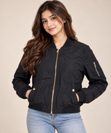 MISSGUIDED Women Black Bomber Jacket