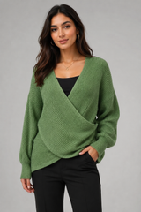 MONSOON Green Shawl Knit Wrap Sweater