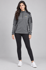 Morrisons Women Grey Quarter-Zip Fleece Jacket