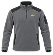  this Morrisons women’s grey quarter-zip fleece jacket in UK size M. Soft, warm and practical with contrast panels, ideal for casual wear, work or outdoor activities.