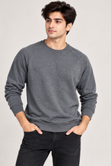 NEW LIFE Men Grey Crew Neck Sweatshirt