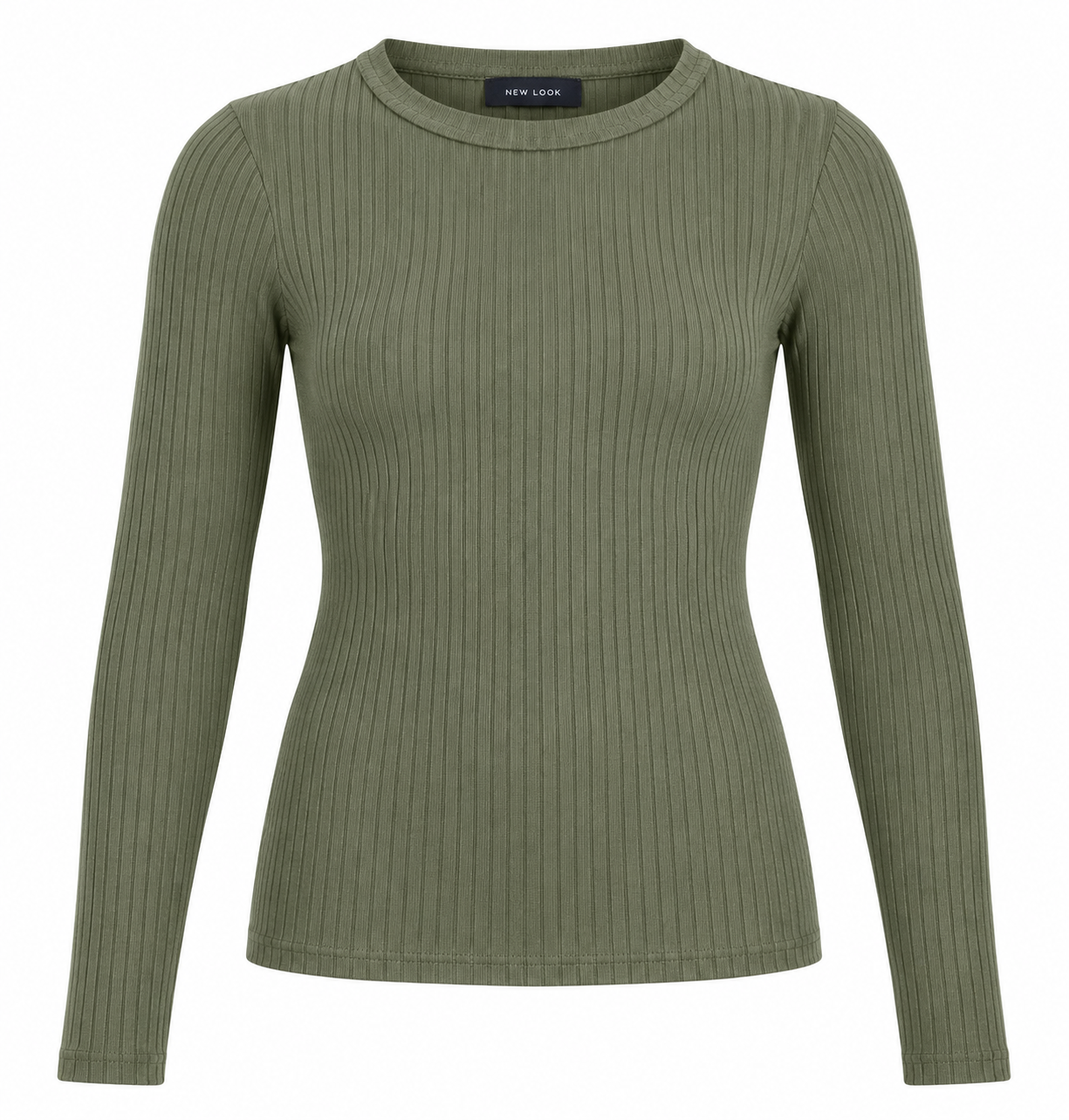  New Look girls olive green ribbed long sleeve top in UK Size XS. Stylish, comfortable and versatile kidswear from UK Customer Returns.