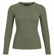  New Look girls olive green ribbed long sleeve top in UK Size XS. Stylish, comfortable and versatile kidswear from UK Customer Returns.