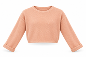   New Look girls peach cropped knit jumper in UK size 14–15 years. Soft textured knit, crew neck and stylish relaxed fit—ideal for everyday layering.