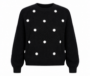  New Look girls’ black knitted jumper in UK size 10 with cute white floral details. Stylish, comfortable and perfect for casual everyday outfits.