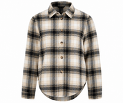  NEW LOOK Girls Checked Flannel Overshirt featuring a soft brushed fabric, timeless cream and black plaid design, long sleeves, and a comfortable fit. A perfect layering piece for casual everyday wear.
