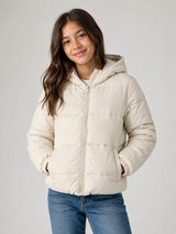 NEW LOOK Girls Cream Hooded Puffer Jacket