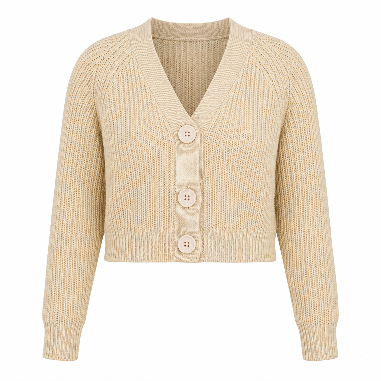  the New Look Girls’ Oatmeal Knit Cropped Cardigan, UK size 10–11. Featuring a V-neck, button front, long sleeves and stylish textured knit design.