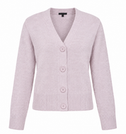 NEW LOOK ladies’ pink knitted cardigan in UK Size S. V-neck, button-front design with long sleeves and ribbed trims. Perfect for casual layering.