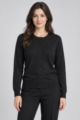 New Look Women Black Button-Up Knit Cardigan