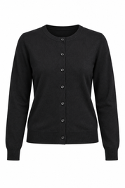   New Look women’s black knit cardigan in UK size 14, featuring a round neck, long sleeves and button-up front for everyday layering.