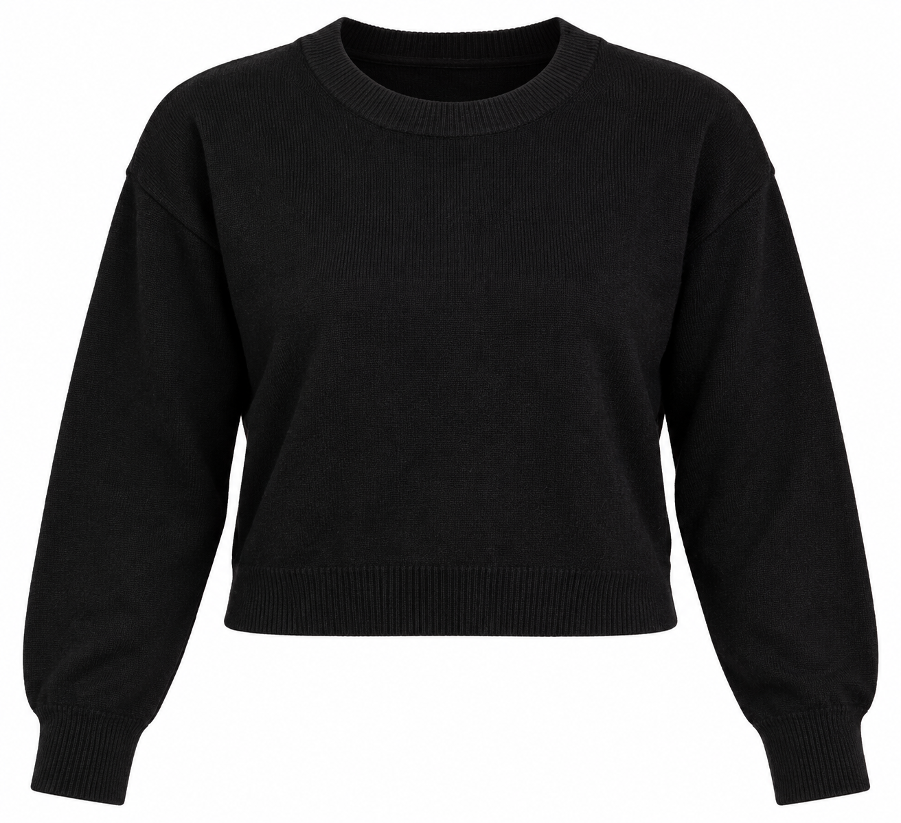 NEW LOOK Women’s Black Crew Neck Knit Sweater in UK Size M. A stylish plain long-sleeve sweater with a comfortable shorter-length fit.