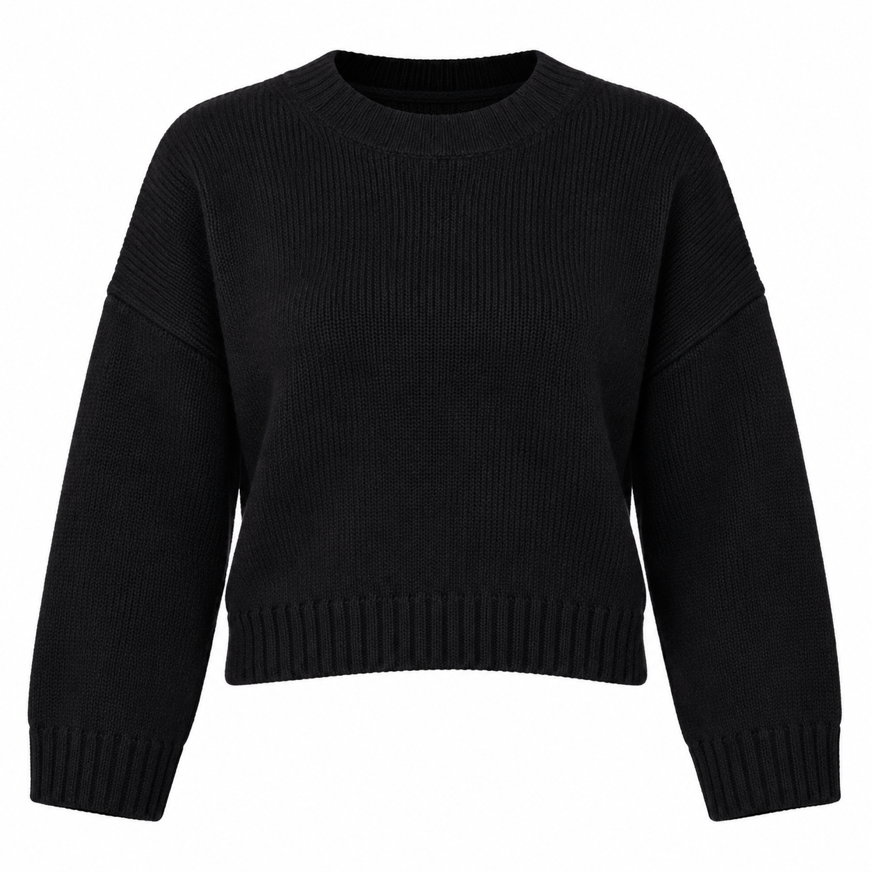 this NEW LOOK women’s black knit jumper in UK Size M. Classic crew neck, relaxed fit and ribbed detailing—ideal for stylish everyday winter wear.