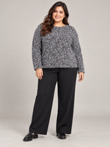 NEW LOOK Women Black & White Textured Knit Jumper