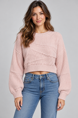 New Look Women Blush Pink Cropped Knit Jumper