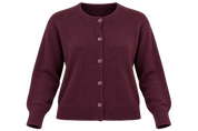  New Look women’s burgundy knitted cardigan in UK Size S. Stylish button-front design with long sleeves, perfect for everyday layering and casual wear.