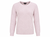  the New Look women's pink knit jumper in UK size M. Features a textured design, crew neck, long sleeves and ribbed trims for versatile everyday styling.