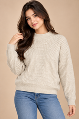 New Look Women’s Cream Ribbed Knit Jumper