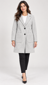 New Look Women Light Grey Button Front Coat