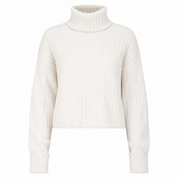  NEW LOOK Women's White Ribbed Turtleneck Crop Sweater. Soft ribbed knit, cozy high neck, cropped fit, and timeless white design—perfect for autumn, winter, casual, and everyday fashion.