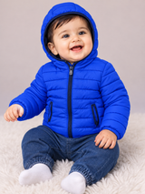 Next Baby Blue Hooded Puffer Jacket
