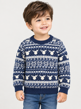 Next Boys’ Navy Blue & White Fair Isle Knitted Christmas Sweater