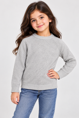 Next Girls Grey Knitted Crew Neck Jumper