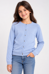 Next Girls Sky Blue Button-Up Cardigan
