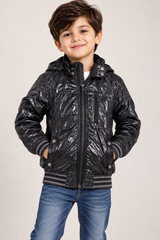 Next Kids Black Glossy Puffer Jacket