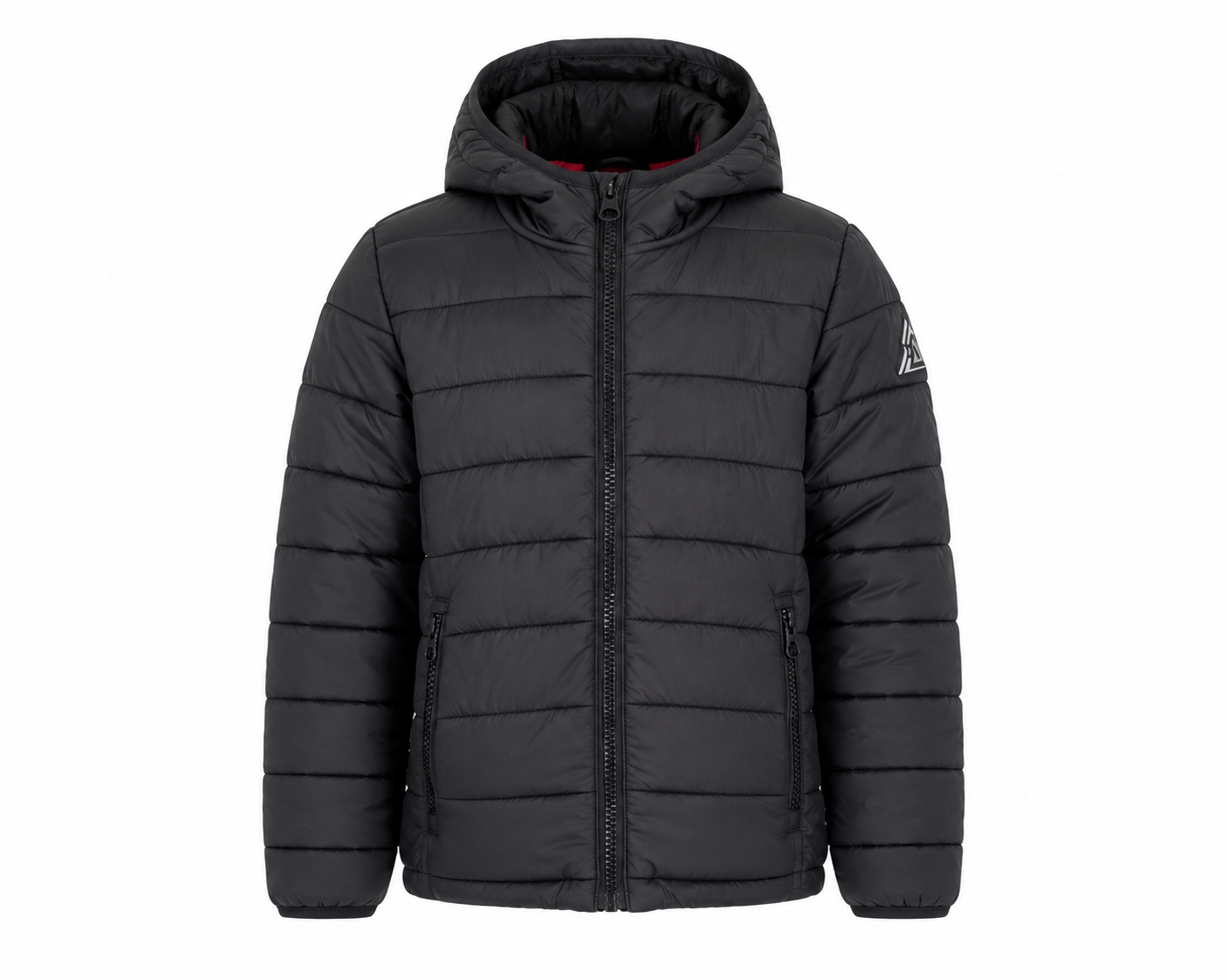  Next Kids Black Hooded Puffer Jacket for boys aged 5–6. Warm quilted design with hood, zipper closure, and practical pockets for winter wear.