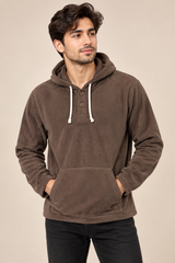 NEXT Men Brown Fleece Pullover Hoodie